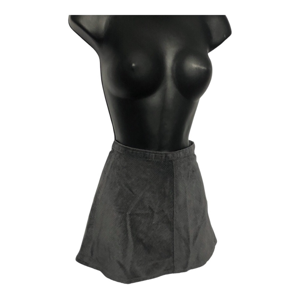 Cotton on dark gray charcoal corduroy denim a-line mini skirt size 24 brand new